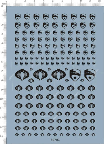 Black 1/18 Action Figures Military & Adventure G.I.JOE COBRA Model Water Decal 07FC0E-D4 - KOEEK