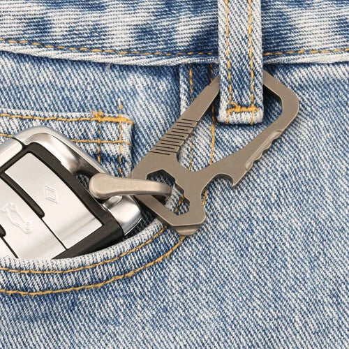 Titanium Alloy Carabiner Key Chain Clip Snap Hook Buckle Key Ring Outdoor EDC 07FC0E-D4 - KOEEK