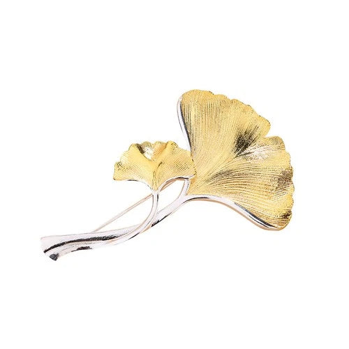 Ginkgo Leaf Brooch Vintage Creative Pin Coat Sweater Jewelry Accessory 07FC0E-D4 - KOEEK