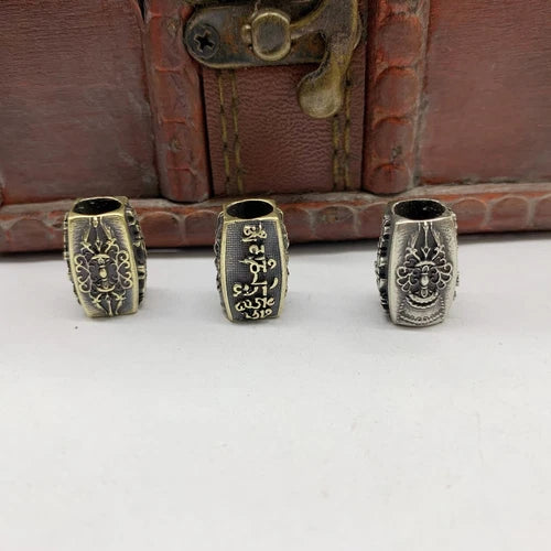 Six Characters Paracord Bead Brass Knife Handle Lanyard Pendant DIY Accessories 07FC0E-D4 - KOEEK