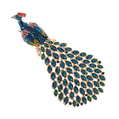 Peacock Phoenix Brooch Vintage Rhinestone Pin Coat Jacket Jewelry Accessory 07FC0E-D4 - KOEEK