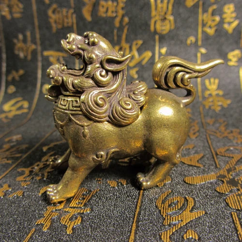 Chinese Pure Bronze Brass Fengshui Lion Beast Animal Incense Burner Censer 07FC0E-D4 - KOEEK