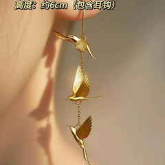 Chinese Style Lark Drop Earrings  Chinese Style Elegant Dangle Ear Jewelry 07FC0E-D4 - KOEEK