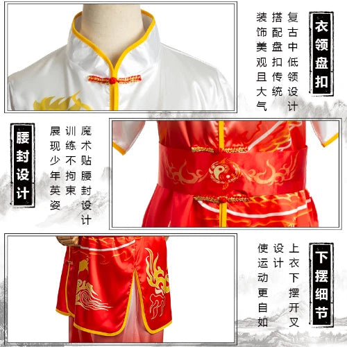 Chinese Style Kung Fu Wushu Tai Chi Suit Arts Uniform Performance Jacket Pants 07FC0E-D4 - KOEEK