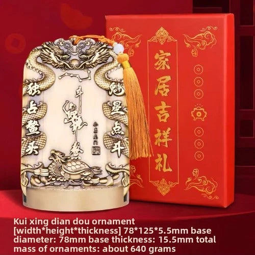 125mm Taoist Brass Kuixing Point Bucket Fish Leaping Dragon Gate Ornaments 07FC0E-D4 - KOEEK
