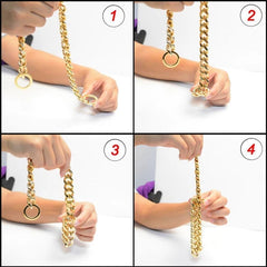 4 Colors 10mm Pet P Choke Chain Training Dog Collar Stainless Steel Dog Supplies 07FC0E-D4 - KOEEK