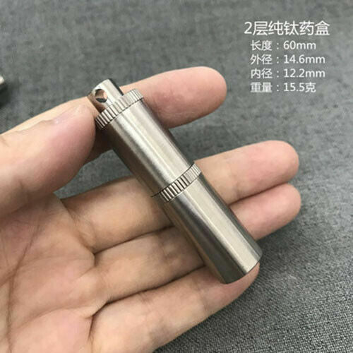 Titanium Waterproof Sealed Container Portable Pill Case EDC Medicine Box Pendant 07FC0E-D4 - KOEEK