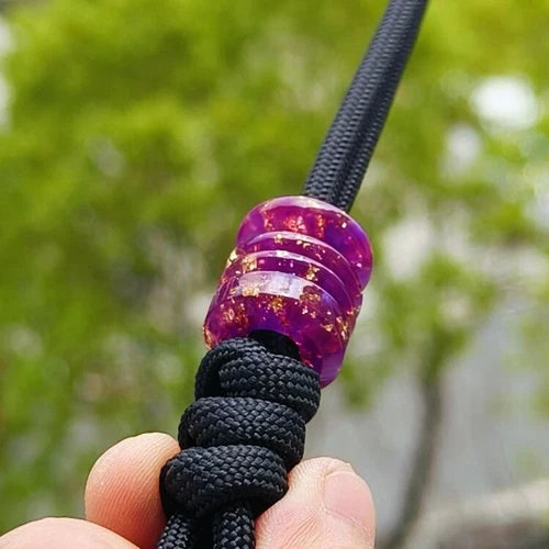 Resin Knife Lanyard Bead Paracord Necklace Pendant EDC Bracelet Bead DIY Purple 07FC0E-D4 - KOEEK