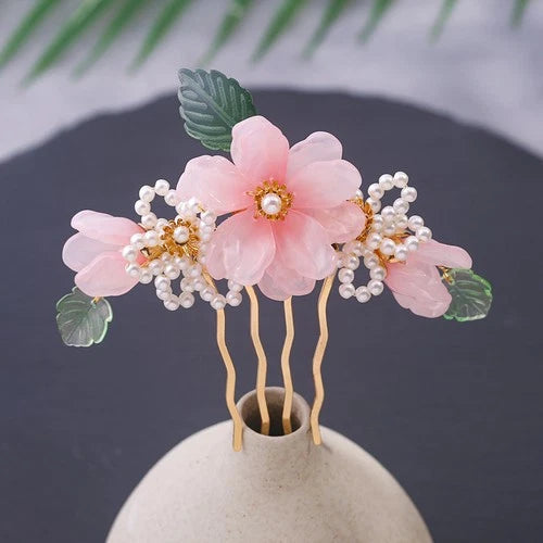 Hanfu Tassel Hair Clip Set Vintage Chinese Side Clips Headpiece Accessories 07FC0E-D4 - KOEEK