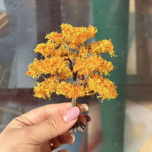 Autumn Wire Tree Model with Base DIY Diorama Military Scenery Orange Yellow 07FC0E-D4 - KOEEK