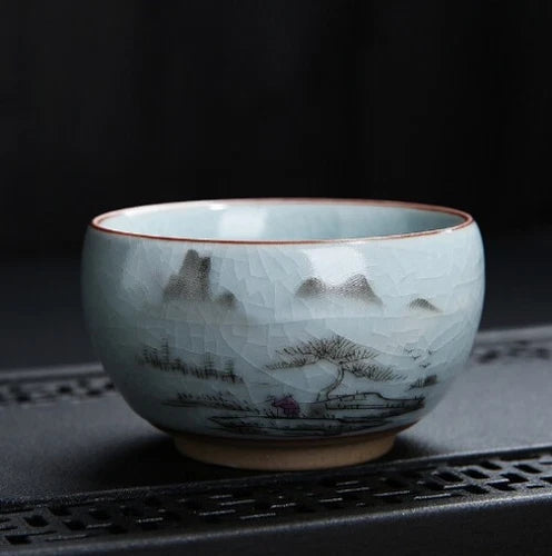 Master Cup Crackle Glaze Ruyao Craft Porcelain Tea Cup Chinese Kungfu Cup 95ml 07FC0E-D4 - KOEEK