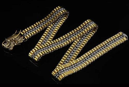 EDC Men's Belt Pure Copper Smooth Buckle 304 Stainless Steel Ball Waist Chain 07FC0E-D4 - KOEEK