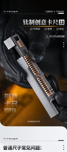 Titanium Alloy Ultralight Metric Ruler Measurement Ruler Math Portable EDC Tools 07FC0E-D4 - KOEEK