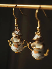 Cartoon Teacup Flower Earrings Cute Fashion Jewelry for Women Collectible 07FC0E-D4 - KOEEK