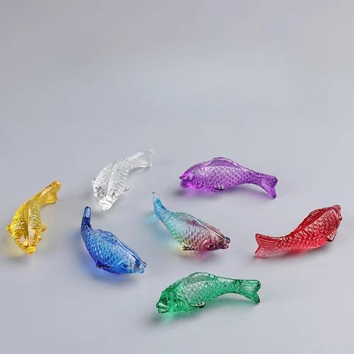 5cm Exquisite Glazed Fish Fortune and Feng Shui Ornament Auspicious Decoration 07FC0E-D4 - KOEEK