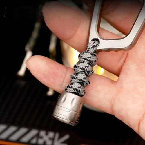 Titanium Zirconium Engine Shape Knife Lanyard Bead Paracord End Pendant EDC DIY 07FC0E-D4 - KOEEK