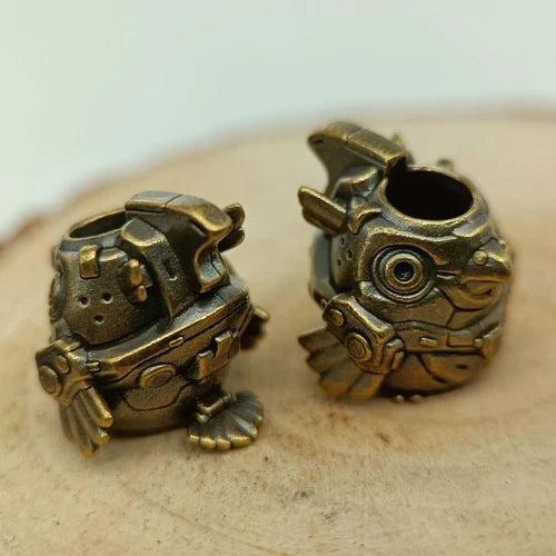 Robot Bird Brass Bead Parachute Cord Knife Lanyard Pendant EDC DIY Accessories 07FC0E-D4 - KOEEK