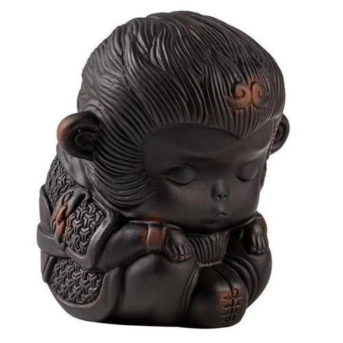 Porcelain Sun Wukong Tea Pet Ornament 10cm Chinese Zen Tea Play Tea Ceremony 07FC0E-D4 - KOEEK