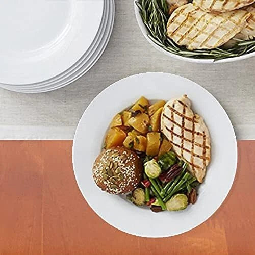 6-Piece White Dinner Plate Set, 10.5 inches 07FC0E-D4 - KOEEK