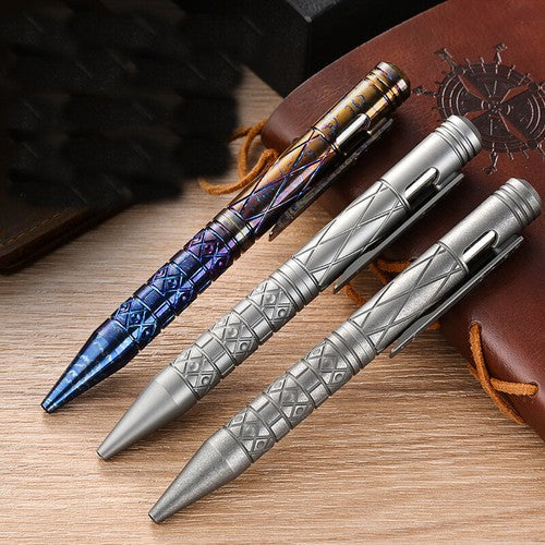Titanium Alloy Ballpoint Pen Office Signature Gel Pen W/ Clip Outdoor EDC Tools 07FC0E-D4 - KOEEK