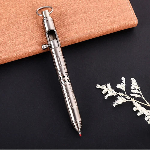 Solid Titanium Alloy Steampunk Business Office Signature Bolt Pocket Pen EDC Toy 07FC0E-D4 - KOEEK