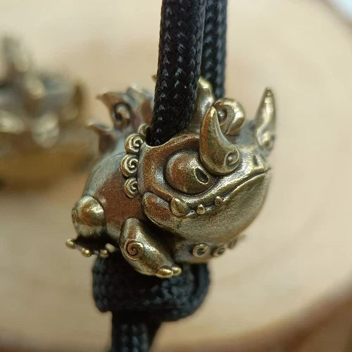 Ceratophrys Brass Bead Parachute Cord Knife Lanyard Pendant EDC DIY Accessories 07FC0E-D4 - KOEEK