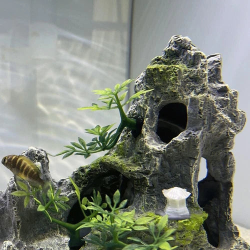 Aquarium Fish Tank Ornament Decoration Mountain Hiding Fish Tank Cave Mountain 07FC0E-D4 - KOEEK