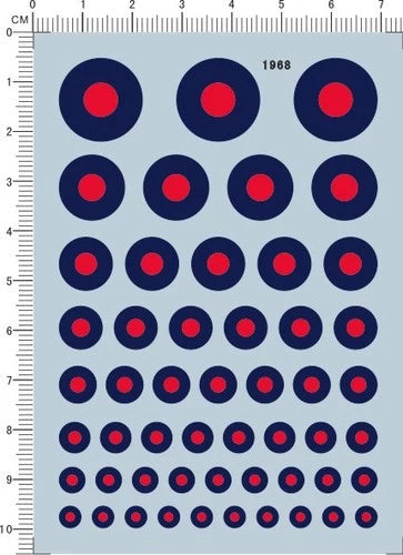5-17mm WWII British R.A.F. UK Royal Air Force Roundel Markings Water Slide Decal 07FC0E-D4 - KOEEK