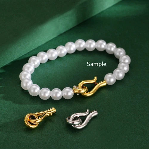 Sterling Silver Hook and Eye Clasp Connector for Pearl Bracelet Necklace A5261 07FC0E-D4 - KOEEK