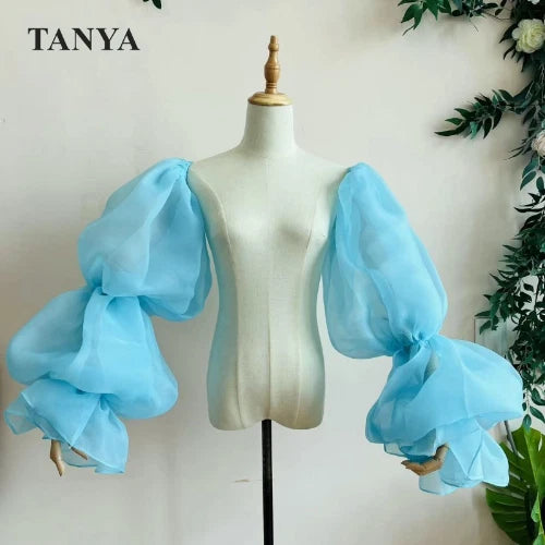 RED Organza Puffy Detachable Sleeve Wedding Party Length Gloves Accessories 07FC0E-D4 - KOEEK