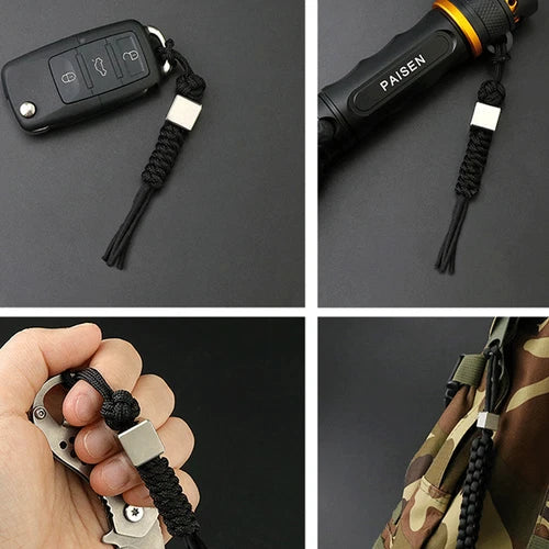 Square TC4 CNC Knife Lanyard Bead EDC DIY Parachute Pendant Rope Braiding Tool 07FC0E-D4 - KOEEK