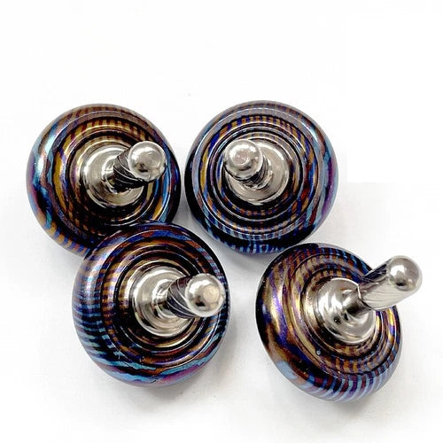 EDC Titanium Damascus Spinning Top Multicolor Desktop Fidget Toy High End Gift 07FC0E-D4 - KOEEK