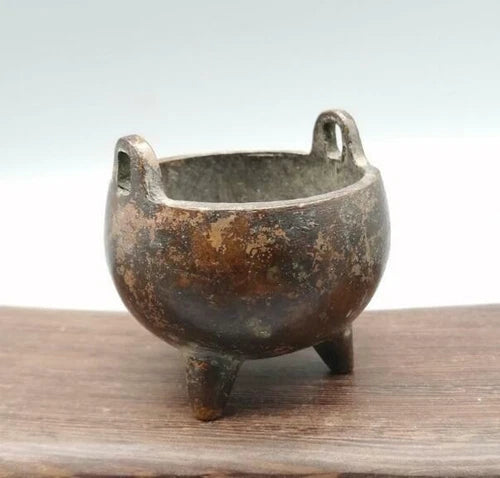 Retro Bronze Censer Ornament Mini Incense Burner Chinese Collectible Hand-carved 07FC0E-D4 - KOEEK