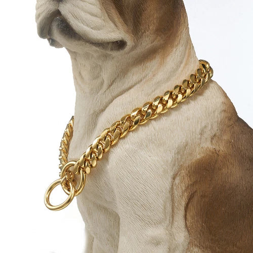 4 Colors 10mm Pet P Choke Chain Training Dog Collar Stainless Steel Dog Supplies 07FC0E-D4 - KOEEK