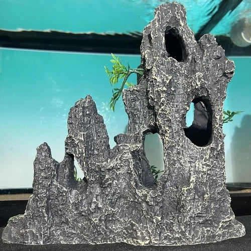 Large Resin Aquarium Mountain Rock Decoration Cave for Fish Tank Landscaping 07FC0E-D4 - KOEEK