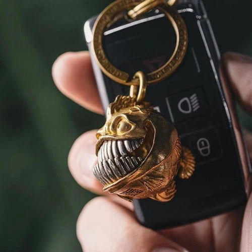 Piranha Bell Pendant Fun Metal Keychain Bag Charm Keyring Decor 07FC0E-D4 - KOEEK