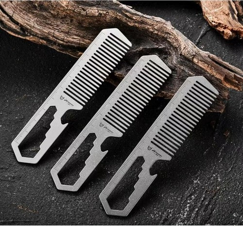 Titanium Hair Beared Comb Anti Static Pocket Multi Tool Bottle Opener Wrench EDC 07FC0E-D4 - KOEEK