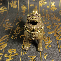 Chinese Pure Bronze Brass Fengshui Lion Beast Animal Incense Burner Censer 07FC0E-D4 - KOEEK