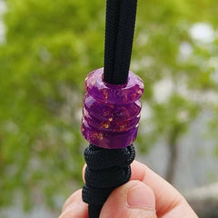 Resin Knife Lanyard Bead Paracord Necklace Pendant EDC Bracelet Bead DIY Purple 07FC0E-D4 - KOEEK