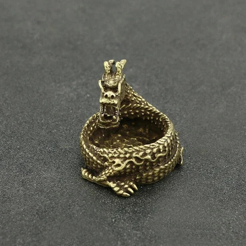 Brass Collectible Dragon Ashtrays Ash Holder Small Vintage Dragon Incense Burner 07FC0E-D4 - KOEEK