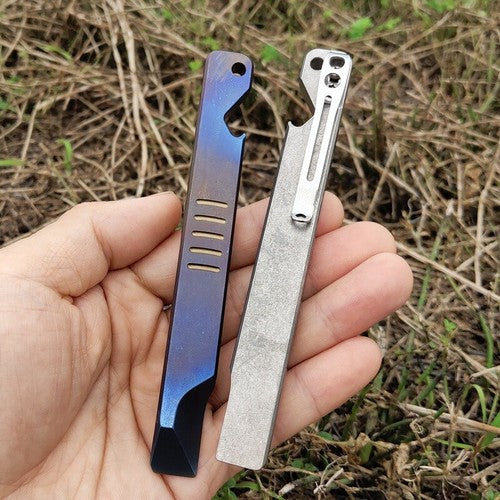 Titanium Pry Bar Crowbar Bottle Opener EDC Pocket Multi Tools Keychain Crowbar 07FC0E-D4 - KOEEK