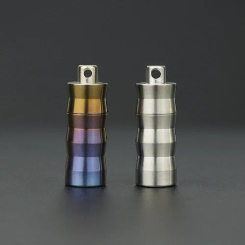 EDC Titanium Pill Case Container Portable Waterproof Box Keychain Pendant 07FC0E-D4 - KOEEK