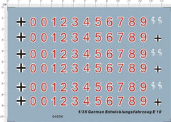 1/35 WWII German Entwicklungsfahrzeug E 10 Tank Model Kit Water Slide Decal 07FC0E-D4 - KOEEK