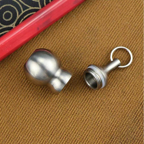 Outdoor Titanium Keychain Waterproof Box Sealed Tank Pendant EDC Survival Tool 07FC0E-D4 - KOEEK
