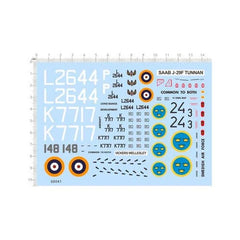 1/72 RAF Vickers Wellesley Bomber Swedish Air Force SAAB J-29F Water Slide Decal 07FC0E-D4 - KOEEK