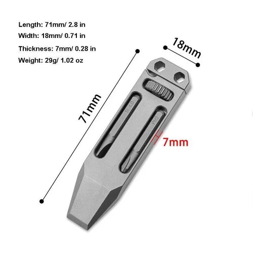 Mini Titanium Multi Tools Adjustable Wrench Pocket EDC Pry Bar Crowbar with Bits 07FC0E-D4 - KOEEK