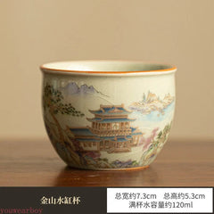Chinese Tea Tureen Pottery Handmade Color Enamel Kungfu Teacups 07FC0E-D4 - KOEEK