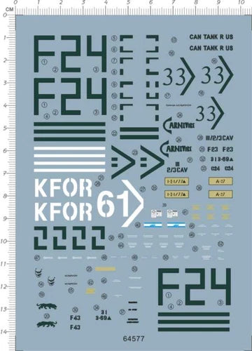 1/35 M1A2 Abrams F2 F4 Operation Iraq Freedom Kosovo KFOR Tank Water Slide Decal 07FC0E-D4 - KOEEK