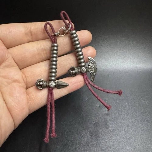 Tibetan Iron Vajra Axe Pendant Mala Counter Buddhist Accessory 07FC0E-D4 - KOEEK