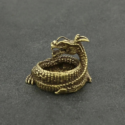 Brass Collectible Dragon Ashtrays Ash Holder Small Vintage Dragon Incense Burner 07FC0E-D4 - KOEEK
